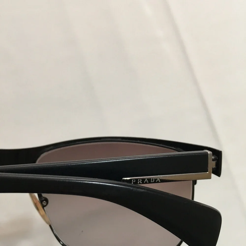 Prada Sunglasses Mens One Size Black Polarized Rectangular SPR 51O